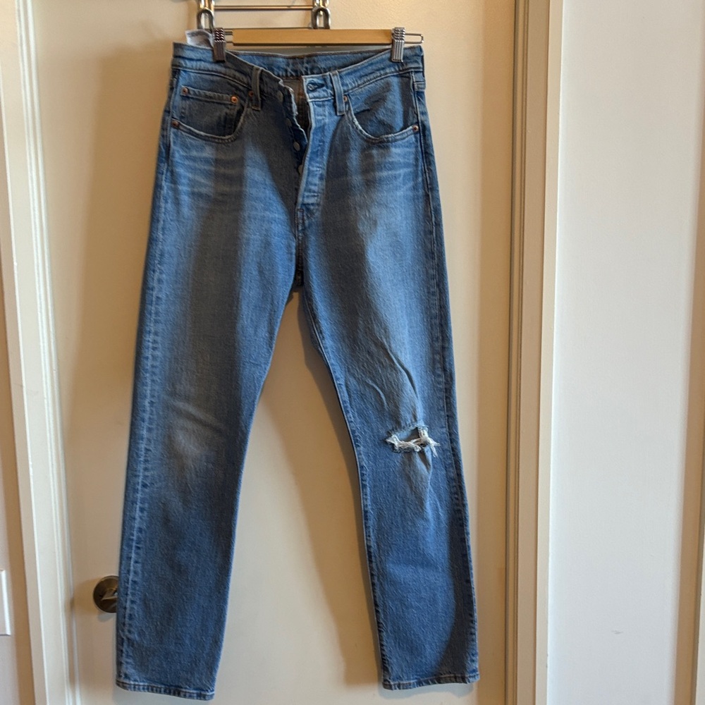 Women's Blue Straight Leg Jeans
